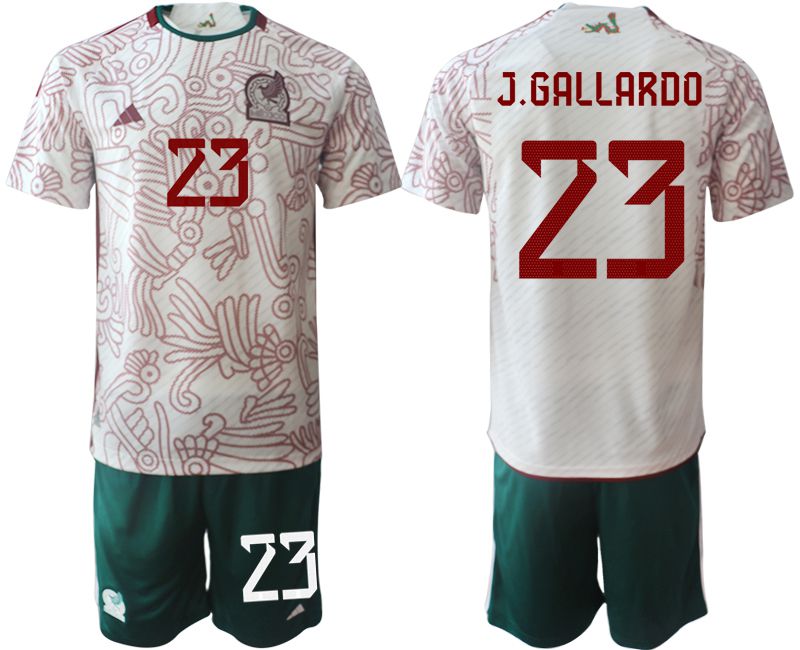Men 2022 World Cup National Team Mexico away white #23 Soccer Jerseys->mexico jersey->Soccer Country Jersey